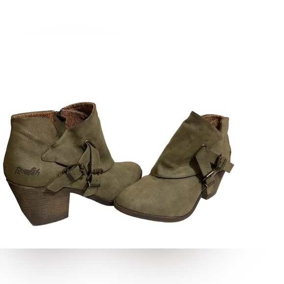 🌼NEW BLOWFISH WOMENS GREEN FAUX LEATHER BOOTIES. - Picture 12 of 13